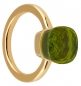 Preview: les bobos Ring mit Quarz, mittelgrün vergoldet
